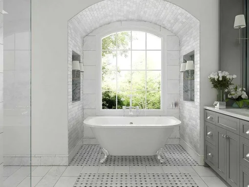 Retro Halflosstaand Bad Met Poten - 154 L - 150 X 74 X 61 Cm - Wit - Acryl - Sparus