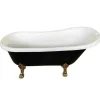 Retro Vrijstaand Bad 170 X 80 Cm Zwart Met Gouden Pootjes Marigold Noir