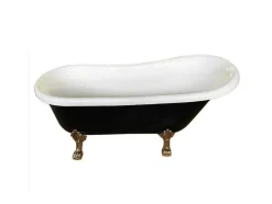 Retro Vrijstaand Bad 170 X 80 Cm Zwart Met Gouden Pootjes Marigold Noir