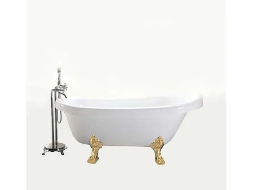 Retro Vrijstaand Bad 170 X 80 Cm Met Gouden Pootjes Marigold