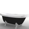 Retro Vrijstaand Bad 170 X 80 Cm Zwart Met Zilveren Pootjes Marigold Noir