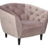 Rian Fauteuil In Dusty Rose Met Zwarte Poten.