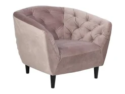 Rian Fauteuil In Dusty Rose Met Zwarte Poten.