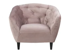 Rian Fauteuil In Dusty Rose Met Zwarte Poten.