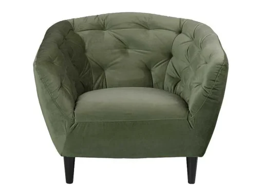 Rita Fauteuil Bosgroen, Rubberhout Zwart.