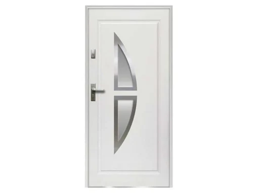 Roestvrij-Stalen Toegangsdeur H.207 X B.100 Cm Wit - Rechter Deur - Covas