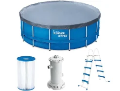 Rond Buisvormig Zwembad Met Cartridge Filterpomp - D457 X H122 Cm - Blauw - Lacanau
