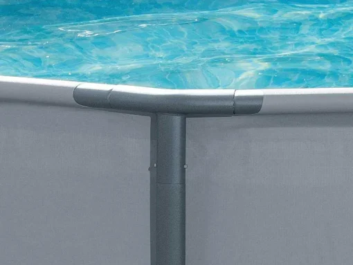 Rond Grijs Buizenzwembad Met Filterpomp Met Patroon - D427 X H107 Cm - Nisoka