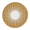 Rond Tapijt Zon Met Relief - D200 Cm - Mosterdgeel En Wit - Luminio
