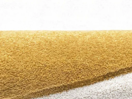 Rond Tapijt Zon Met Relief - D200 Cm - Mosterdgeel En Wit - Luminio