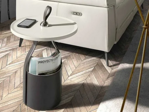 Ronde Chocoladebruine Kunstleren Hoektafel 2067 Angel Cerda