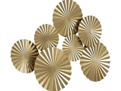 Ronde Metalen Wanddecoratie - B118 X H71 Cm - Goudkleurig - June