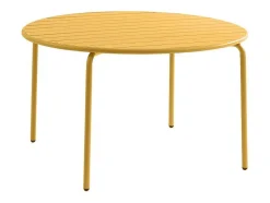 Ronde Tuintafel D110 Cm Van Metaal - Mosterdgeel - Mirmande Van Mylia