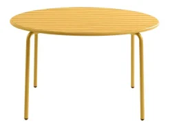 Ronde Tuintafel D110 Cm Van Metaal - Mosterdgeel - Mirmande Van Mylia