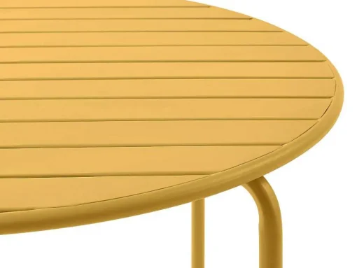 Ronde Tuintafel D110 Cm Van Metaal - Mosterdgeel - Mirmande Van Mylia
