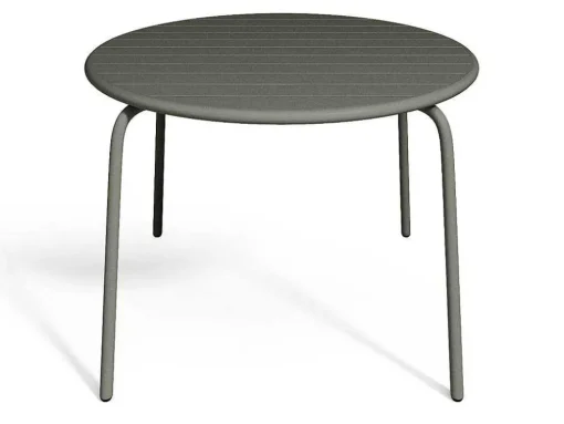 Ronde Tuintafel D110 Van Metaal - Donkergrijs - Mirmande