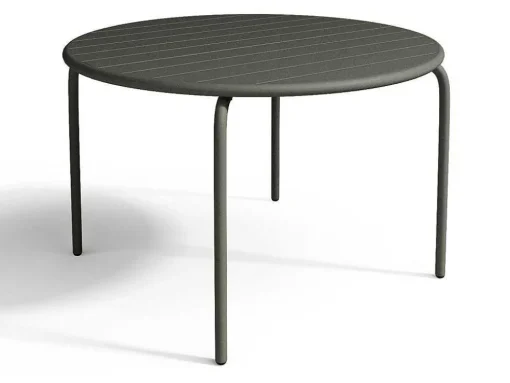 Ronde Tuintafel D110 Van Metaal - Donkergrijs - Mirmande