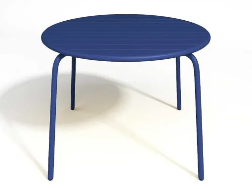 Ronde Tuintafel Mirmande - Metaal - D. 110 Cm - Donkerblauw