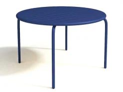Ronde Tuintafel Mirmande - Metaal - D. 110 Cm - Donkerblauw