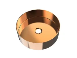 Ronde Wastafel Om Te Plaatsen - Geborsteld Koper - 38 Cm - Dechatel
