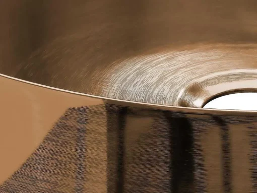 Ronde Wastafel Om Te Plaatsen - Geborsteld Koper - 38 Cm - Dechatel