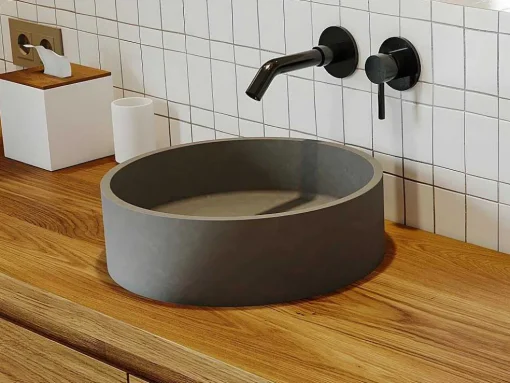 Ronde Wastafel Om Te Plaatsen Van Beton - 39 Cm - Dukat