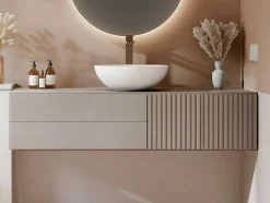 Ronde Wastafel Van Solid Surface - 40 Cm - Wit - Imja