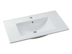 Roze Gestreept Hangmeubel Voor Badkamer Met Inbouwwastafel - 80 Cm - Satara
