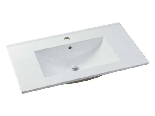 Roze Gestreept Hangmeubel Voor Badkamer Met Inbouwwastafel - 80 Cm - Satara