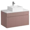 Roze Gestreept Hangmeubel Voor Badkamer Met Wastafel Om Erop Te Plaatsen - 80 Cm - Satara