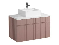 Roze Gestreept Hangmeubel Voor Badkamer Met Wastafel Om Erop Te Plaatsen - 80 Cm - Satara