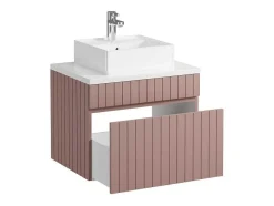 Roze Gestreept Hangmeubel Voor Badkamer Met Wastafel Om Erop Te Plaatsen - 60 Cm - Satara