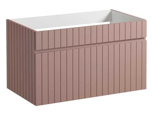 Roze Gestreept Hangmeubel Voor Badkamer Met Inbouwwastafel - 80 Cm - Satara