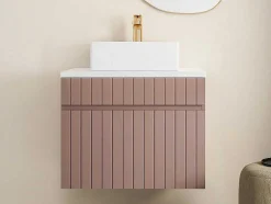 Roze Gestreept Hangmeubel Voor Badkamer Met Wastafel Om Erop Te Plaatsen - 60 Cm - Satara