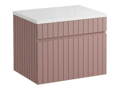 Roze Gestreept Hangmeubel Voor Badkamer Met Wastafel Om Erop Te Plaatsen - 60 Cm - Satara