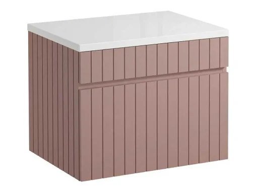 Roze Gestreept Hangmeubel Voor Badkamer Met Wastafel Om Erop Te Plaatsen - 60 Cm - Satara