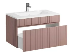 Roze Gestreept Hangmeubel Voor Badkamer Met Inbouwwastafel - 80 Cm - Satara