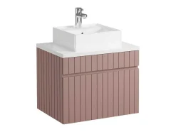 Roze Gestreept Hangmeubel Voor Badkamer Met Wastafel Om Erop Te Plaatsen - 60 Cm - Satara