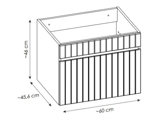 Roze Gestreept Hangmeubel Voor Badkamer Met Wastafel Om Erop Te Plaatsen - 60 Cm - Satara