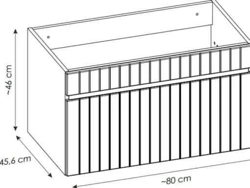 Roze Gestreept Hangmeubel Voor Badkamer Met Inbouwwastafel - 80 Cm - Satara