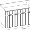 Roze Hangmeubel Met Strepen Voor Onder Wastafel Met Plank - 80 Cm - Satara
