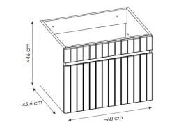 Roze Hangmeubel Onder Wastafel Met Strepen - 60 Cm - Satara