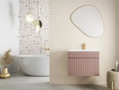 Roze Hangmeubel Onder Wastafel Met Strepen - 60 Cm - Satara