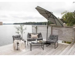 Sabal Parasol Met Kantelfunctie En Led-Verlichting Grijs.