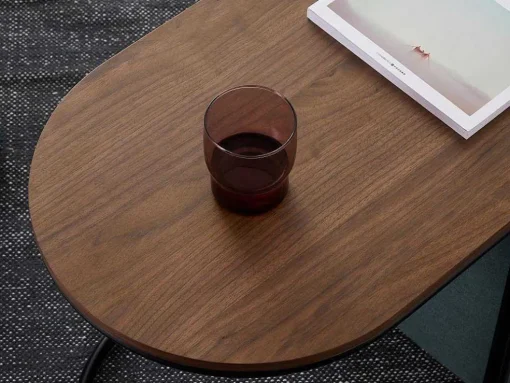 Salontafel + 2 Poefs Van Stof - Naturel En Blauw - Adar