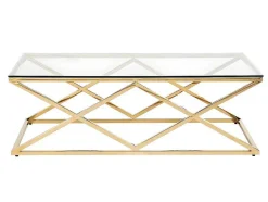 Salontafel Charlotte - Gehard Glas En Staal - Goudkleurig - Van Pascal Morabito