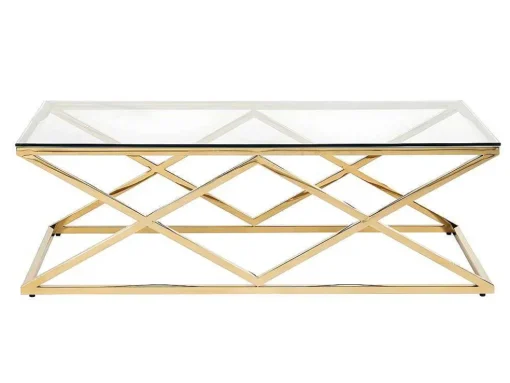 Salontafel Charlotte - Gehard Glas En Staal - Goudkleurig - Van Pascal Morabito