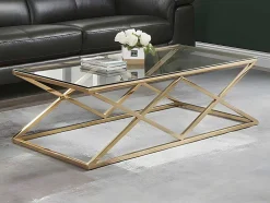 Salontafel Charlotte - Gehard Glas En Staal - Goudkleurig - Van Pascal Morabito