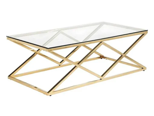 Salontafel Charlotte - Gehard Glas En Staal - Goudkleurig - Van Pascal Morabito