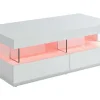 Salontafel Fabio - Wit Gelakt Mdf - Leds - 2 Lades En 2 Nissen